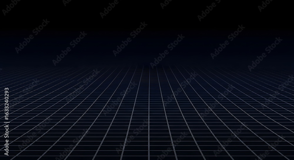 Poster dark perspective grid abstract technological background with a sense of depth