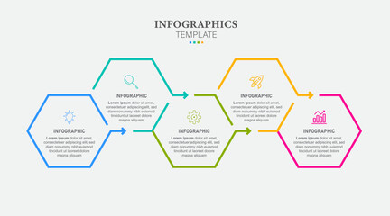 5 Steps business timeline infographic template design