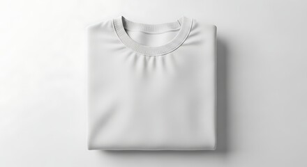 Folded White Sweatshirt Mockup – Top View on White Background