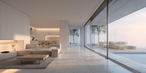 Fototapeta premium Modern Minimalist Interior Design with Natural Light
