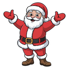 Funny cartoon Christmas Santa vector illustration