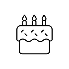 Birthday Cake outline icons, minimalist vector illustration ,simple transparent graphic element .Isolated on white background