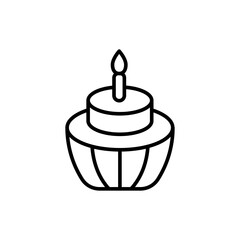 Birthday Cake outline icons, minimalist vector illustration ,simple transparent graphic element .Isolated on white background