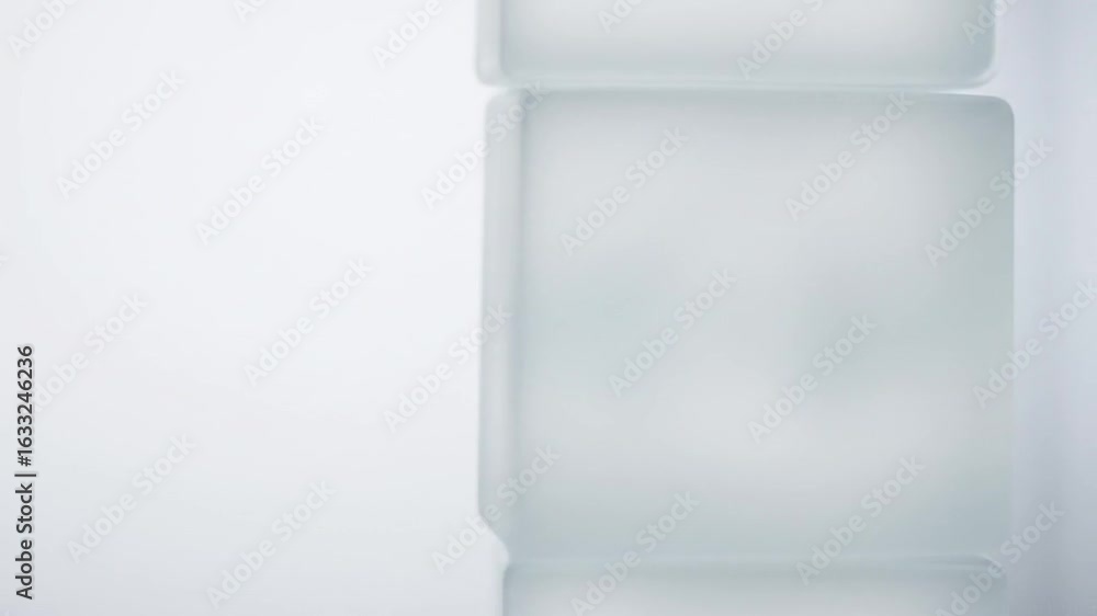 Poster Abstract frosted glass block studio background with minimalist design and soft lighting