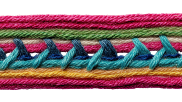 Colorful Stitching with Strips and Borders in Vibrant Threads