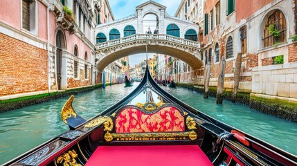 Venetian canal view from gondola © Endin