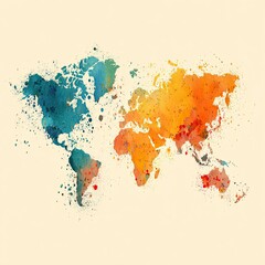 Fototapeta premium World Map Abstract Colorful