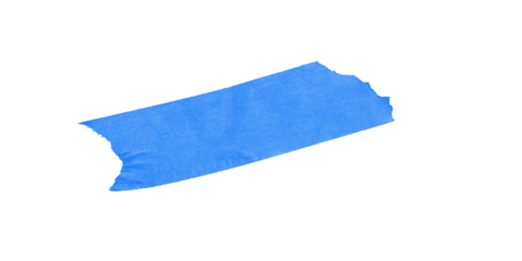 A blue rectangular shape with a pointed end on a black background in a simple illustration style