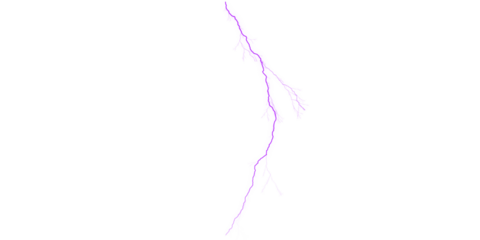 A purple lightning bolt against a black background with a small branch on the right side of the image