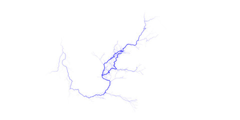 Blue lake shape with irregular edges isolated against a solid black background in a simple illustration