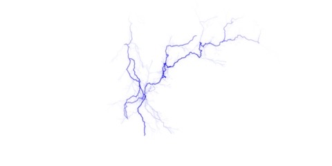 A blue irregular shape resembling a lake or river system against a black background is visible here