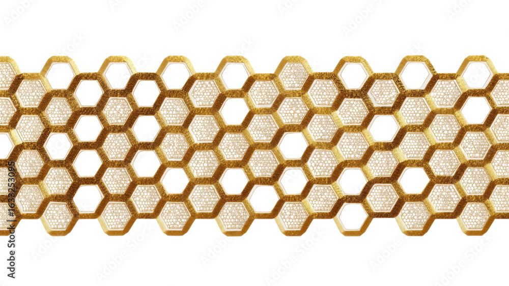 Poster Intricate Hexagonal Mosaic Border Design for Creative Projects
