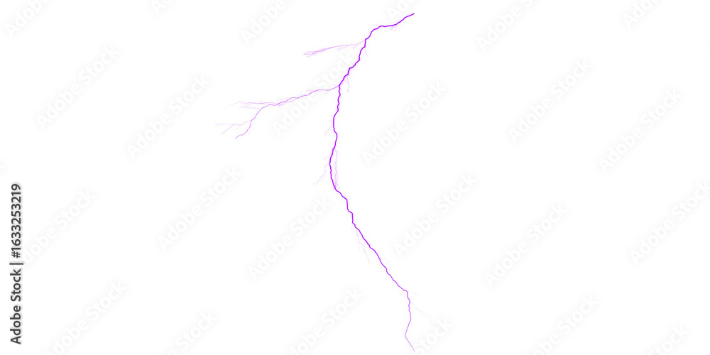 Poster a single purple lightning bolt isolated against a stark black background in a digital rendering styl