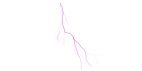 A vivid depiction of a stylized purple lightning bolt against a solid black background in digital art style