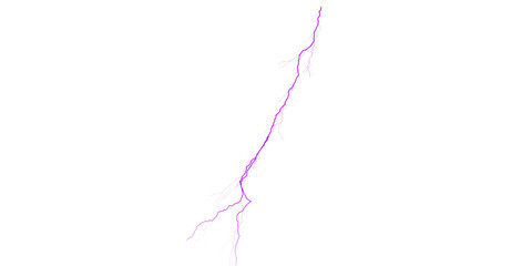 A vivid purple lightning bolt strikes across a stark black background creating a dramatic contrast effect