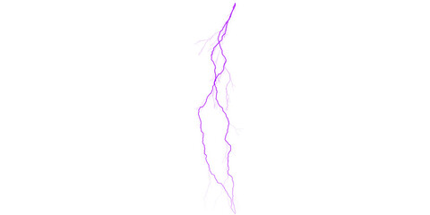 A vibrant purple lightning bolt strikes against a stark black background in a dramatic display of power