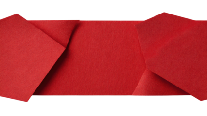 Red Origami Paper Strip with Sharp Folds and Borders for Crafting