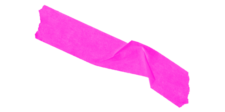 A vivid pink shape diagonally oriented on a stark black background creating a simple abstract design