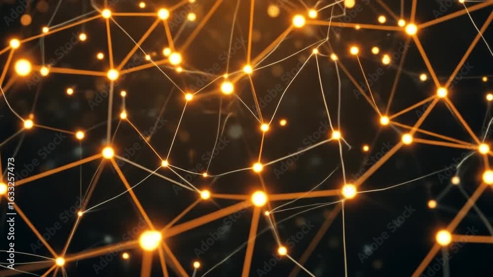 Aufkleber abstract plexus background with glowing nodes and connections for technology