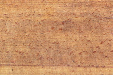 Close-up of textured light brown wooden surface with natural grain and markings