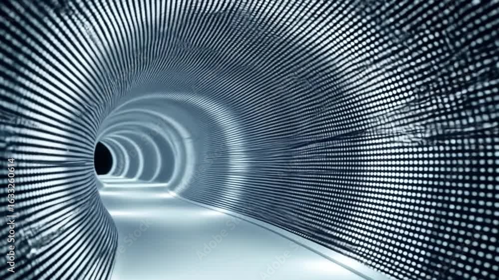 Poster abstract tunnel with dots: a mesmerizing journey through light and shadow