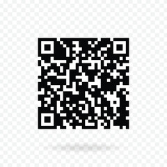 Qr code scan label clip art vector illustration on transparent background