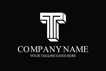 Letter T 3d logo