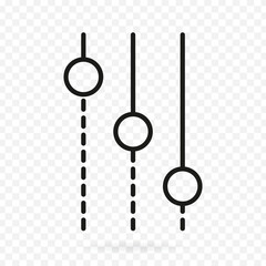 Setting line vertical icon vector illustration on transparent background