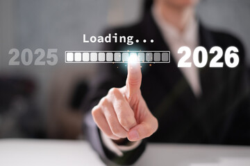 2025 to 2026 loading progress bar business timeline new year vision future strategy development...