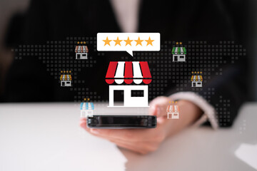 E-business commerce e-commerce online shopping store global using internet network connection communication global worldwide shipping logistic concept