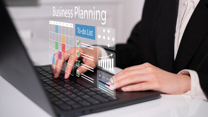 Professional entrepreneur businessman calendar schedule business strategy marketing improve sales performance goal success concept