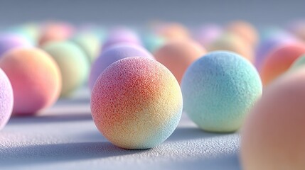 Colorful spherical objects, soft focus