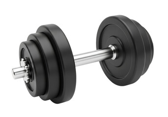Naklejka premium Adjustable dumbbell with multiple weight plates isolated on transparent background