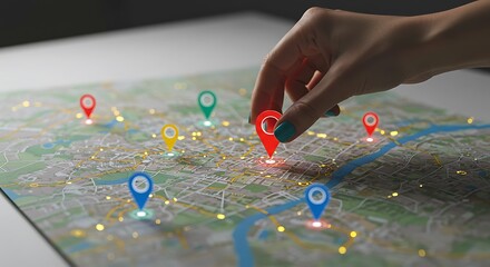 地図上の位置情報 指先で選択