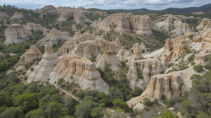 Fototapeta premium Aguarales, a kastic geological formation in the Aragon region in Spain