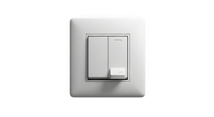 Modern white light switch on a black background