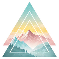 5.	Abstract triangle logo with soft pastel gradients