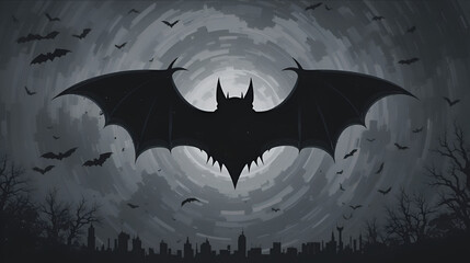 bat black silhouette vector logo
