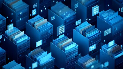 Abstract digital file folders