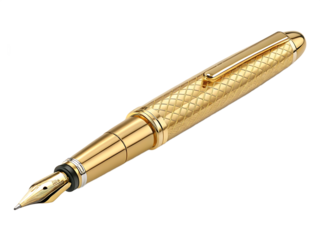 Elegant golden fountain pen on black background luxury writing instrument and sophisticated design stationery object for office or calligraphy hobby