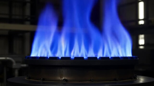 Close Up Shot of a Gas Burner with Flames in Multiple Frames