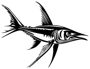 Sword fish silhouette drawing