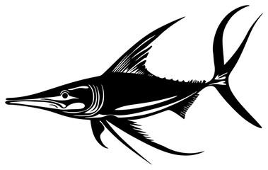 Sword fish silhouette drawing