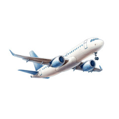 Illustration of a commercial airplane in flight