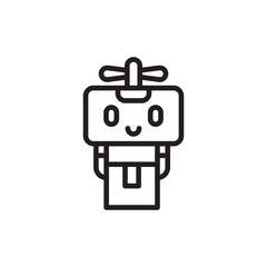 Fototapeta premium Drone Delivery outline icons, minimalist vector illustration ,simple transparent graphic element .Isolated on white background
