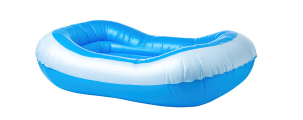 Obraz premium Blue and white inflatable pool with textured surface plastic, Isolated On Png Transparent Background