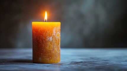 burning candle on a dark background, illustration