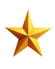 Obraz premium Shiny golden star geometric shape image, Isolated On Png Transparent Background