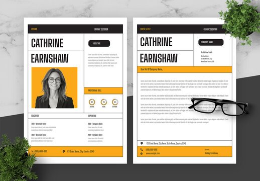 Orange And Black Resume And Cover Letter
