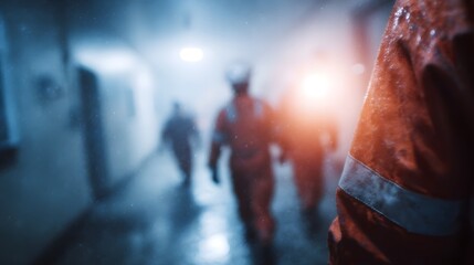 Emergency evacuation drill at an office building